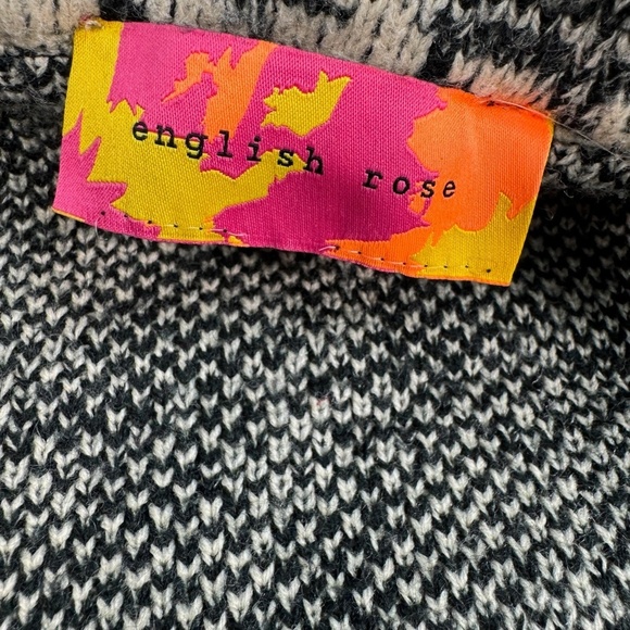 English Rose Coat Womens Size Medium Houndstooth Zipper - Picture 3 of 10